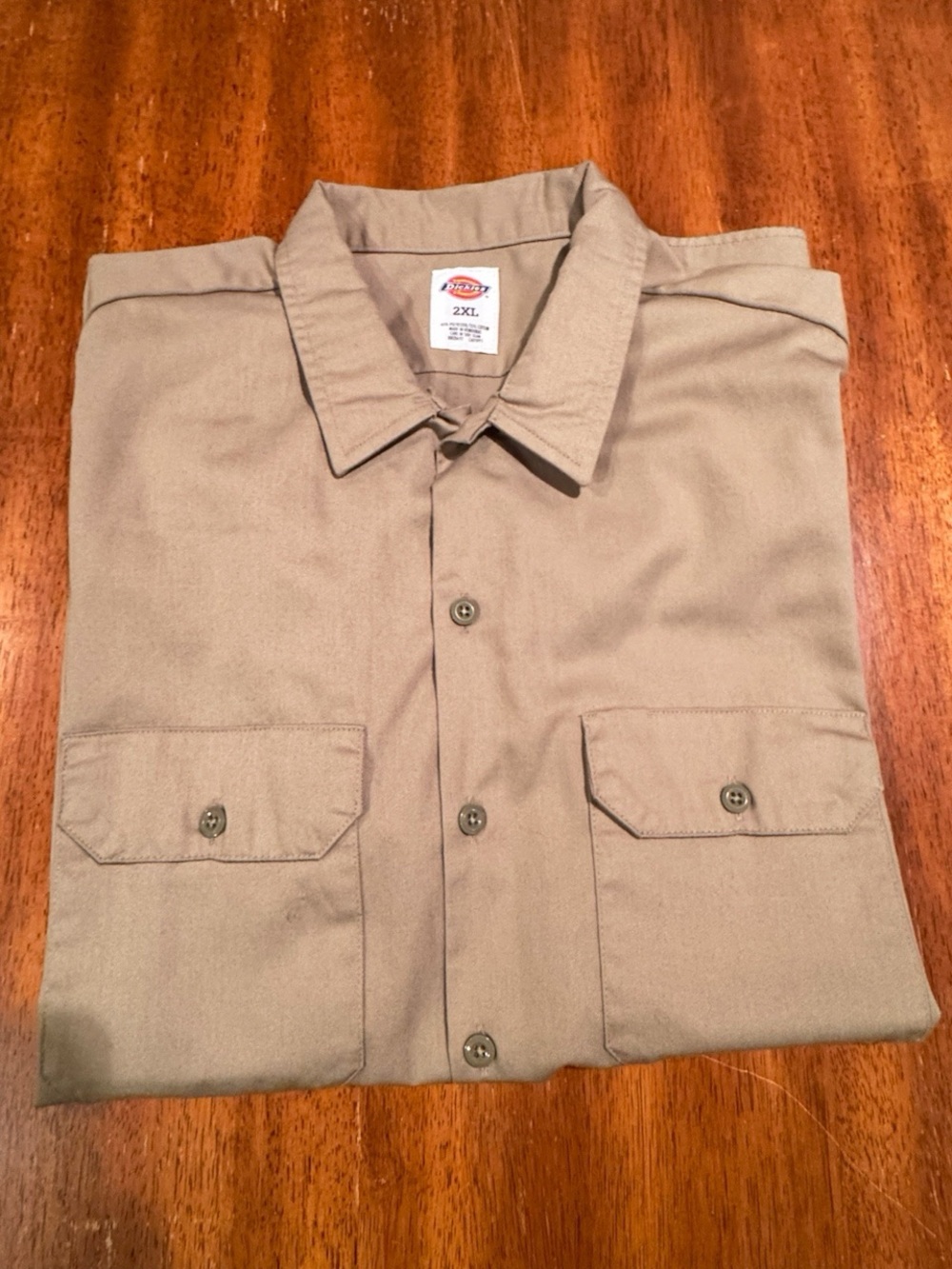 Dickies Tan Short-Sleeve Button-Down Work Shirt